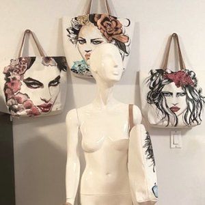 Hand painted canvas totes